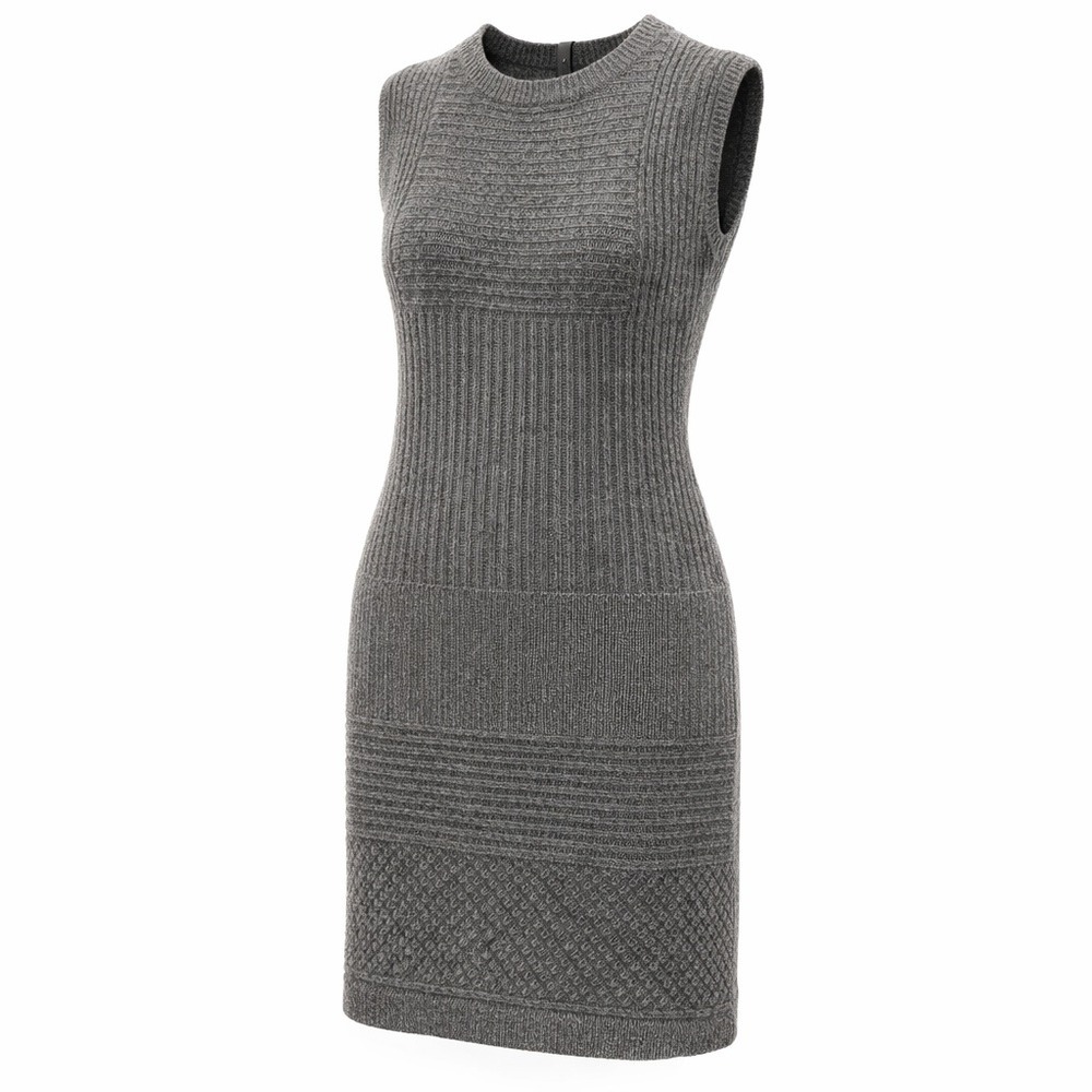 A.P.C. Womens Wool Shift Dress M Gray Textured French Minimalist Capsule Neutral
